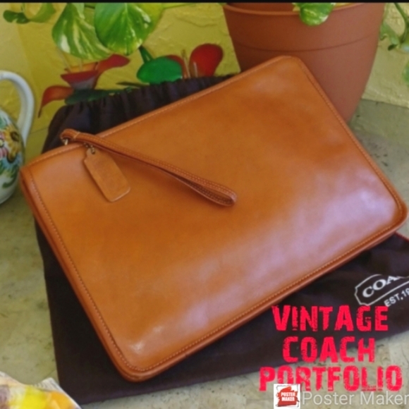Coach Handbags - VINTAGE NYC LARGE COACH SLIM CLUTCH  BAG